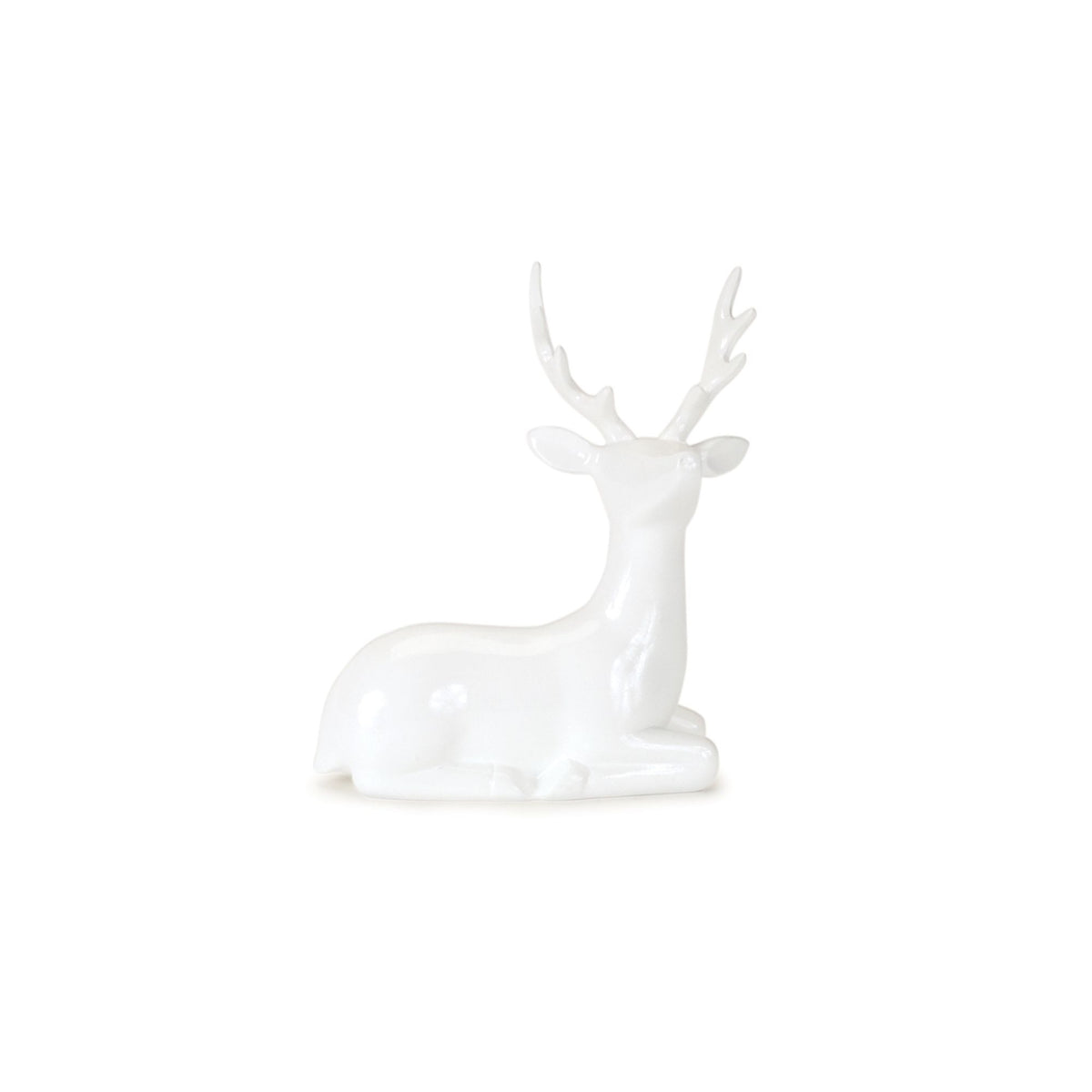 Modern White Winter Deer Figurine (Set of 12) -Ship Only