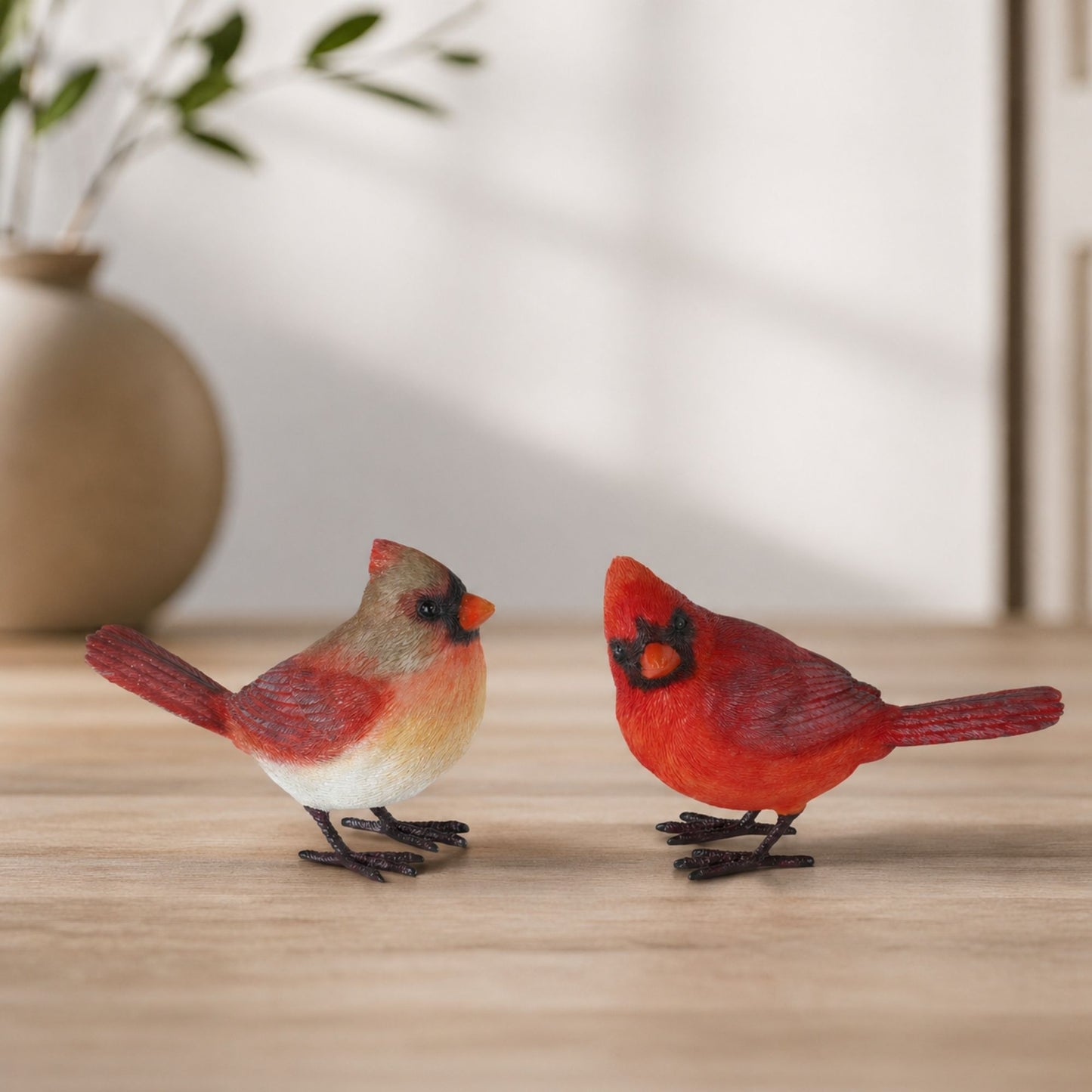Cardinal Bird Figurine (Set of 4) -Ship Only