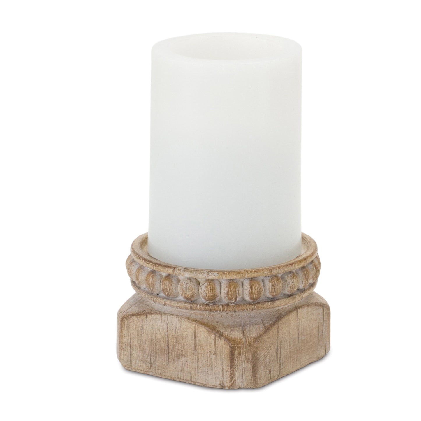 Beaded Wood Design Candle Holder (Set of 4) -Ship Only