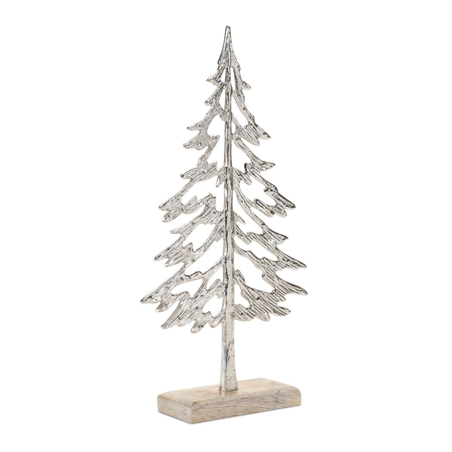 Metal Tree with Wood Base (Set of 2)