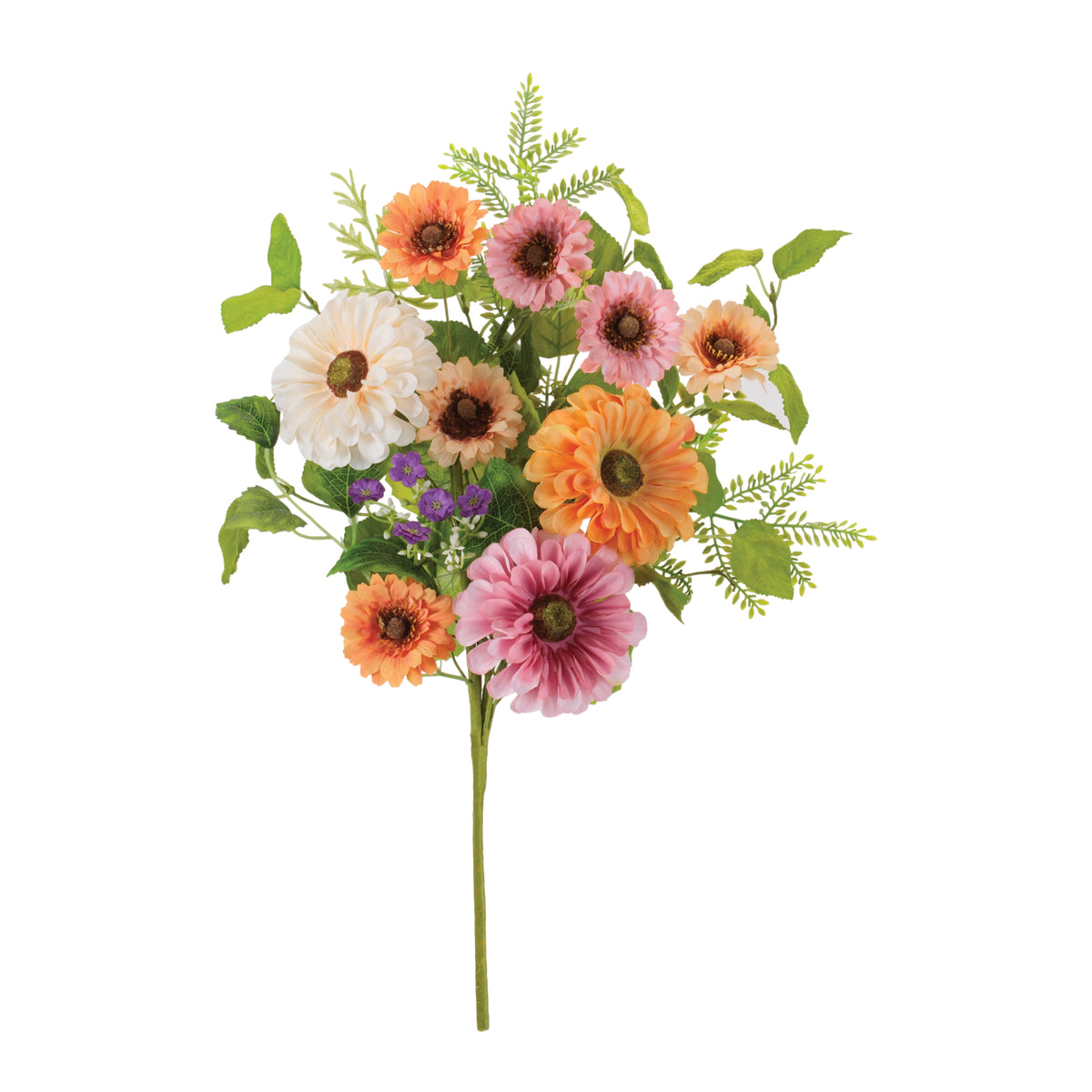 Mixed Zinnia Bush (Set of 2) 20”H Polyester -Ship Only