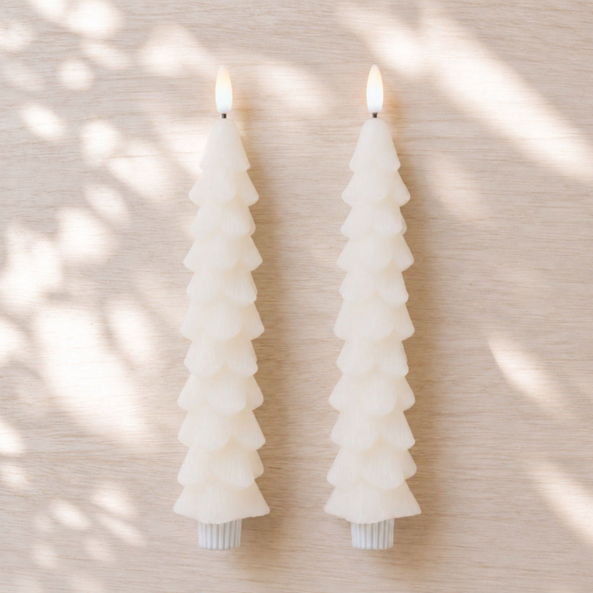 FIA Wick Tree Taper Candle (Set of 2) 9.5”H Wax/Plastic 4 & 8 Hr Timer 2 AAA Batteries Not Included -Ship Only