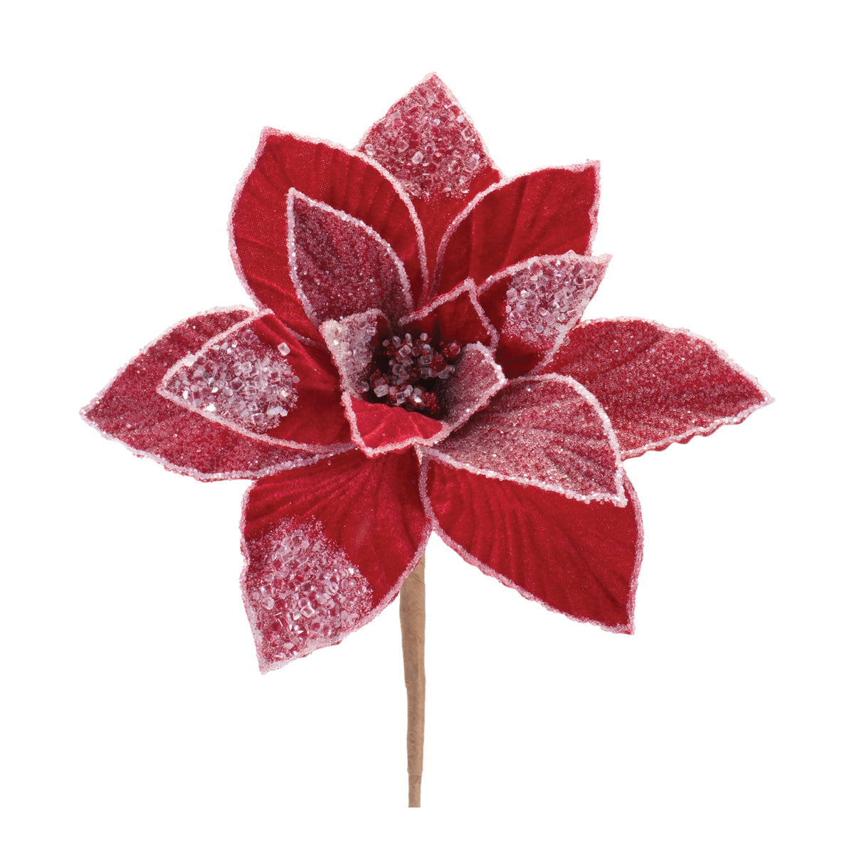 Poinsettia Stem (Set of 2) 23.5”H Polyester -Ship Only