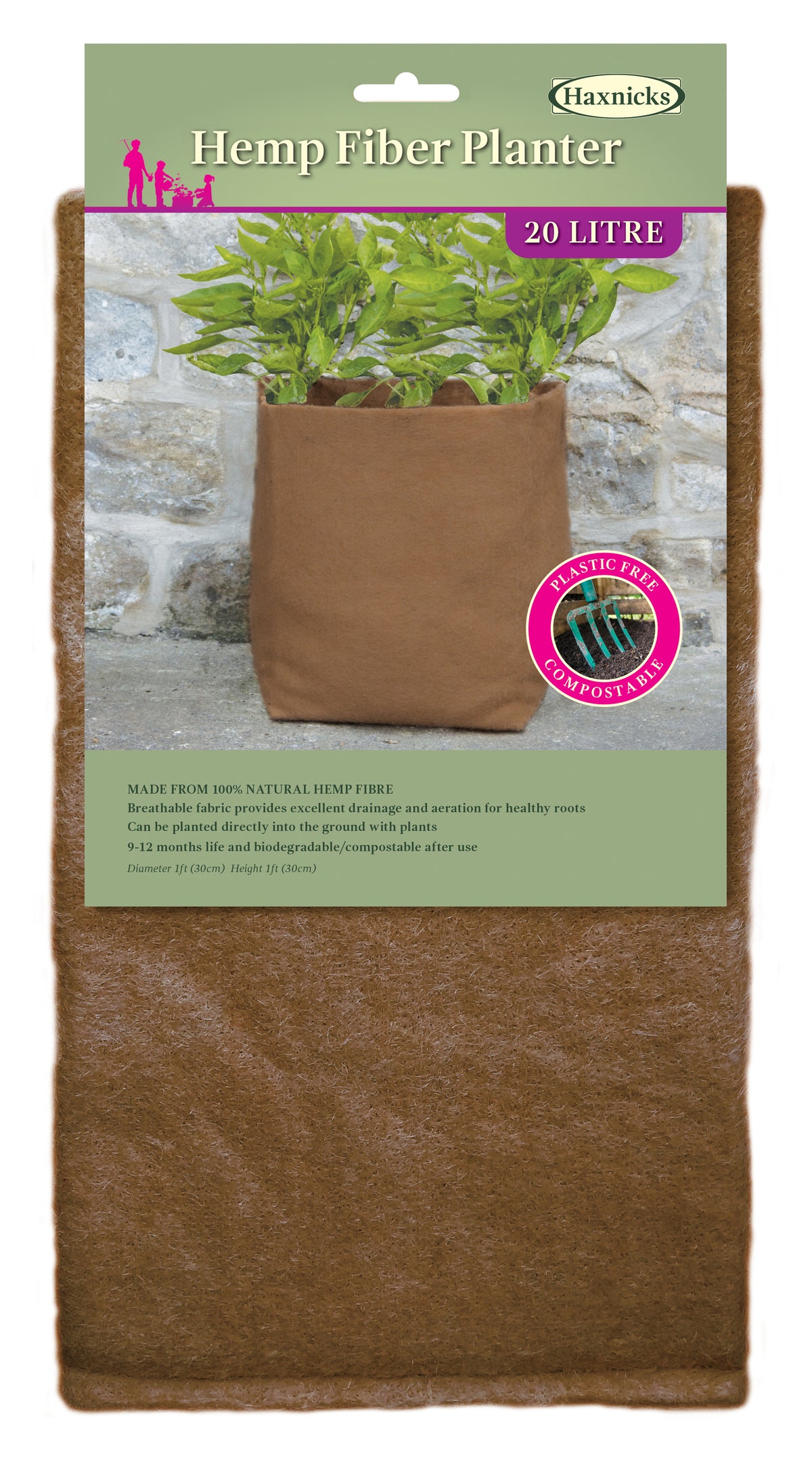 5 gal. 20L Hemp Fiber Planter -Ship Only