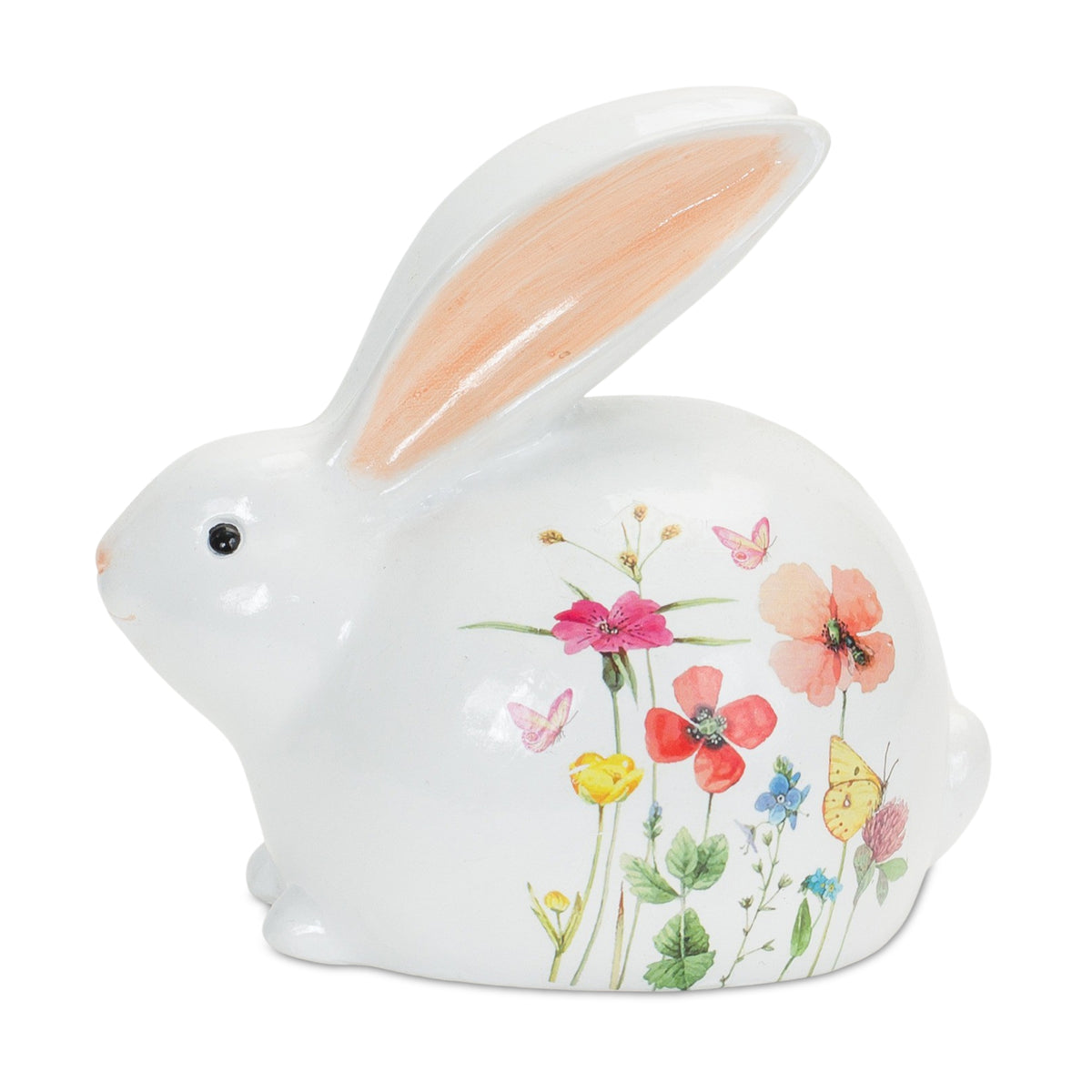 Floral Bunny (Set of 4) 5.5"H, 6.25"H Terra Cotta -Ship Only