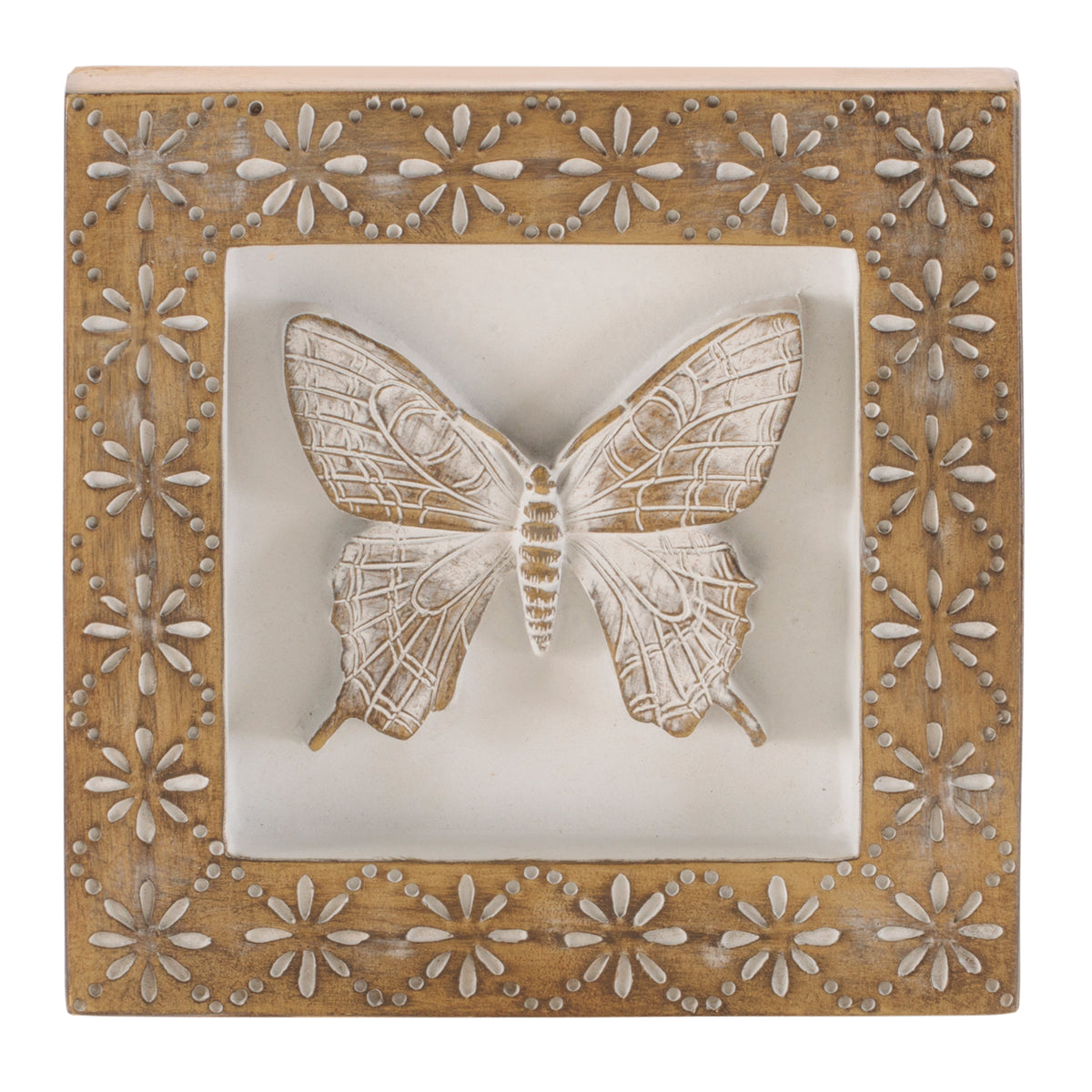 Butterfly/Dragonfly Plaque (Set of 2) 5.75”SQ Resin -Ship Only