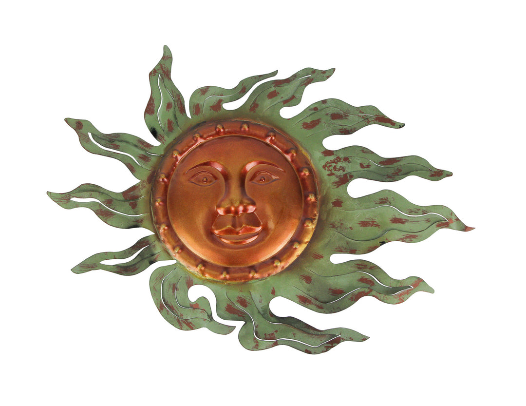 Oxidized Copper Finish Sun Face Wall Sculpture