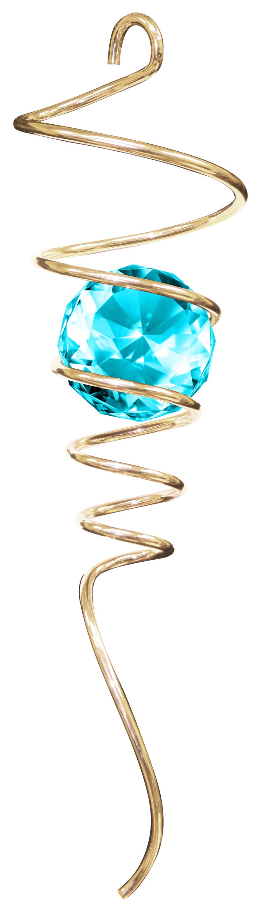 Gold / Aqua - Crystal Spiral Tail