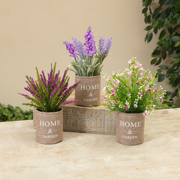 9.25" Wild Flower in Burlap Planter