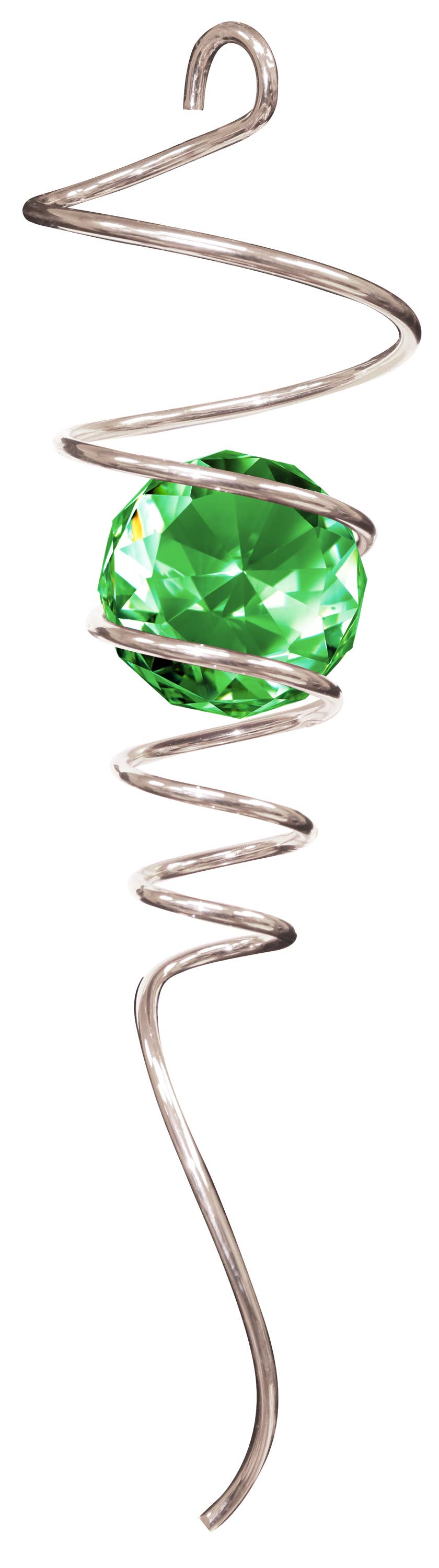 Silver / Green - Crystal Spiral Tail