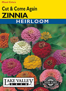 ZINNIA CUT & COME AGAIN MIXED COLORS HEIRLOOM