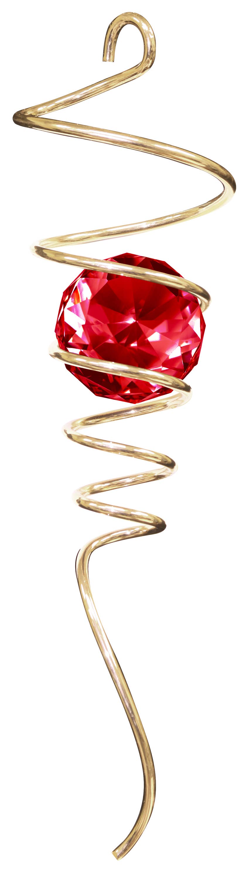 Gold / Red - Crystal Spiral Tail