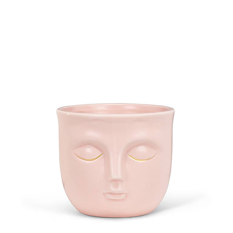 Sm Sleeping Face Planter Pink