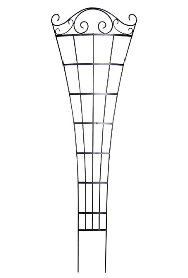 84” Black Fan Curved Garden Trellis