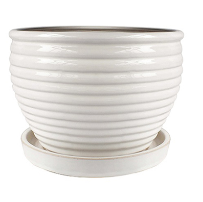 6" Cream Honey Planter