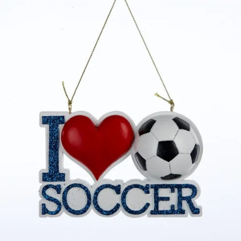 I Love Soccer Ornament