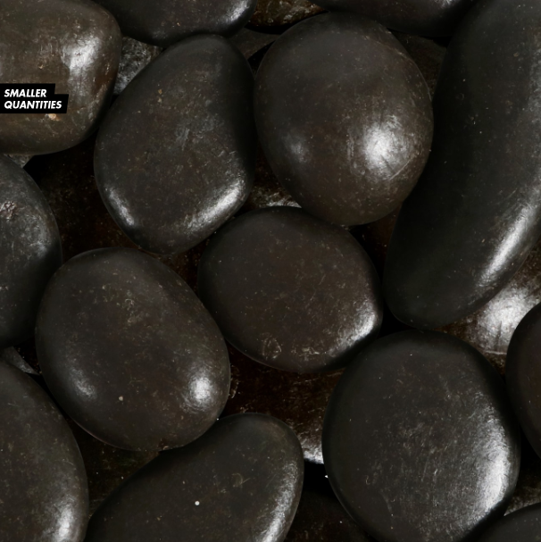 Polished Black River Rocks, 32 oz. Bags
