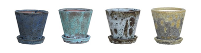 4.75" Tapered Planter with Saucer