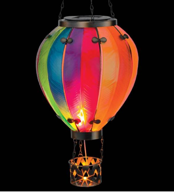 Hot Air Balloon Solar Lantern Large Rainbow