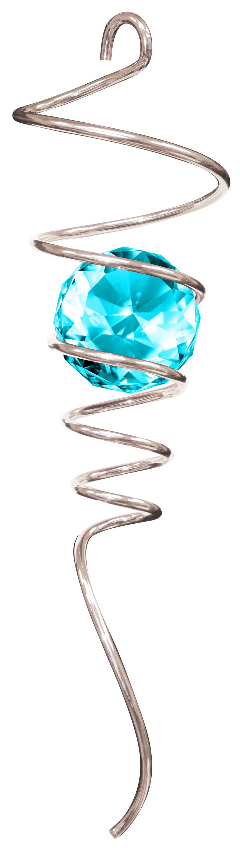 Silver / Aqua - Crystal Spiral Tail
