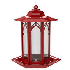 Red Metal Window Gazebo Feeder