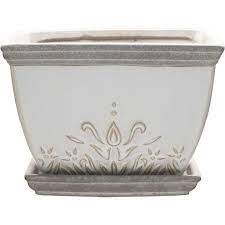 Brentwood Planter In Ceramic White