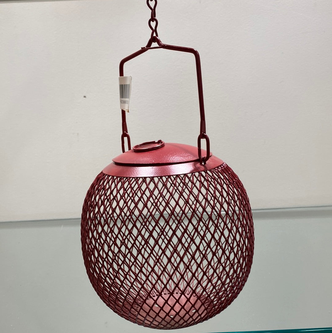 Burgundy Round Bird Feeder
