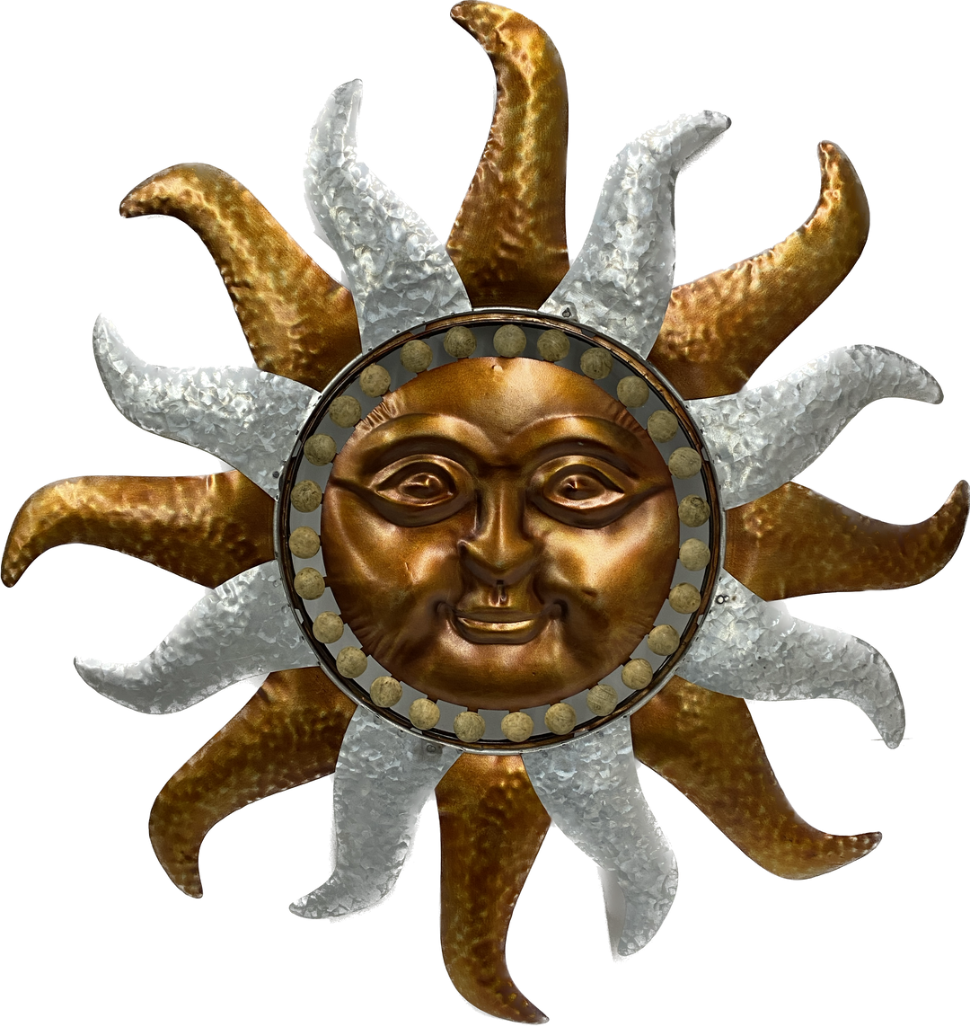 Metal Sun Face Wall Decor 29.5" Diameter