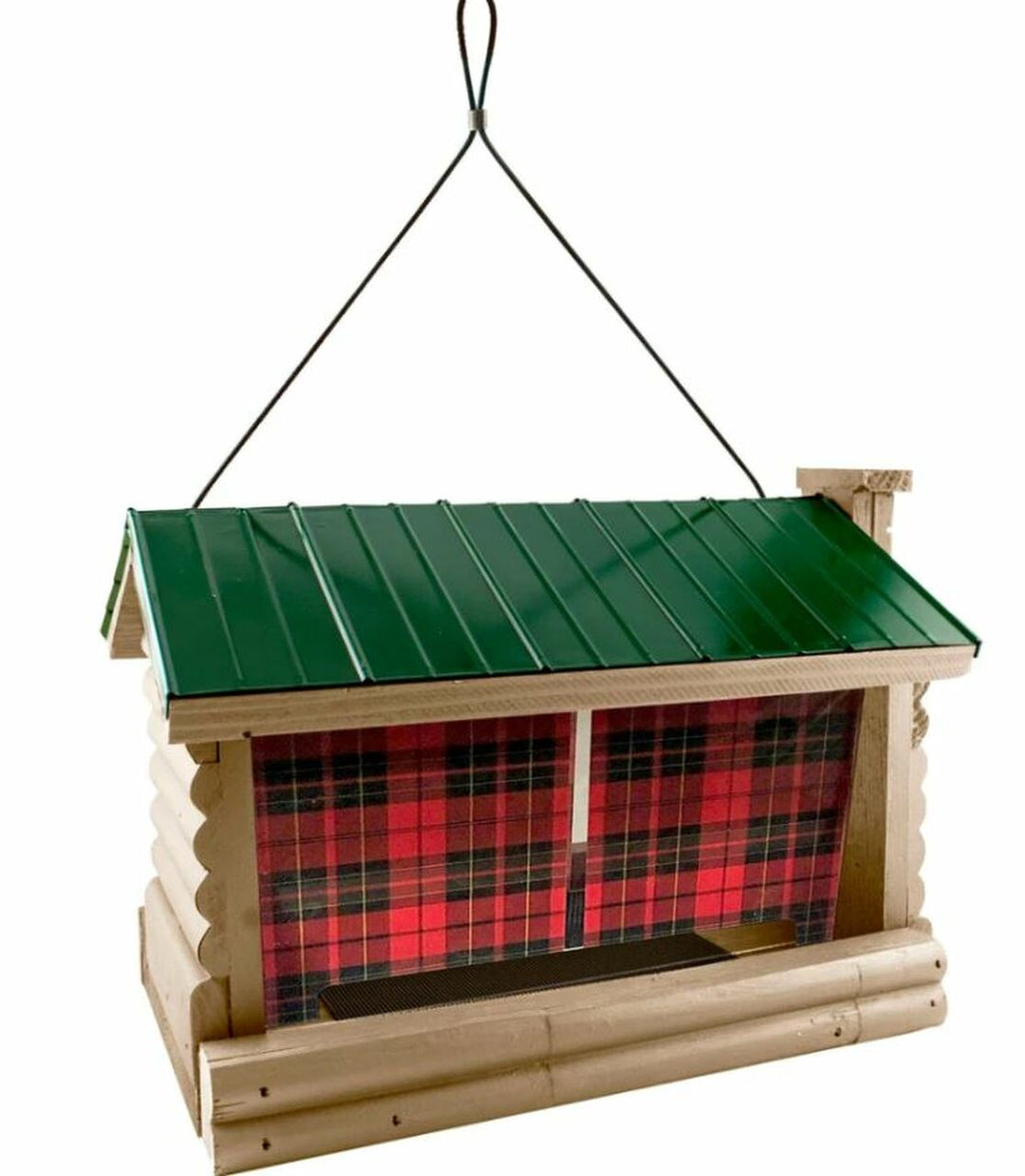 Buffalo Plaid Tall Hopper Feeder