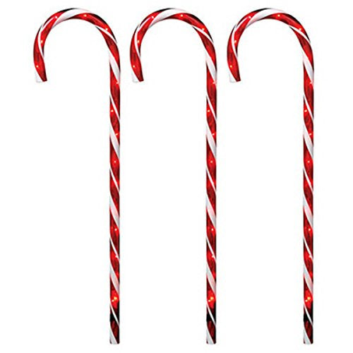 3 Pre-lit Light in Motion Candy Canes