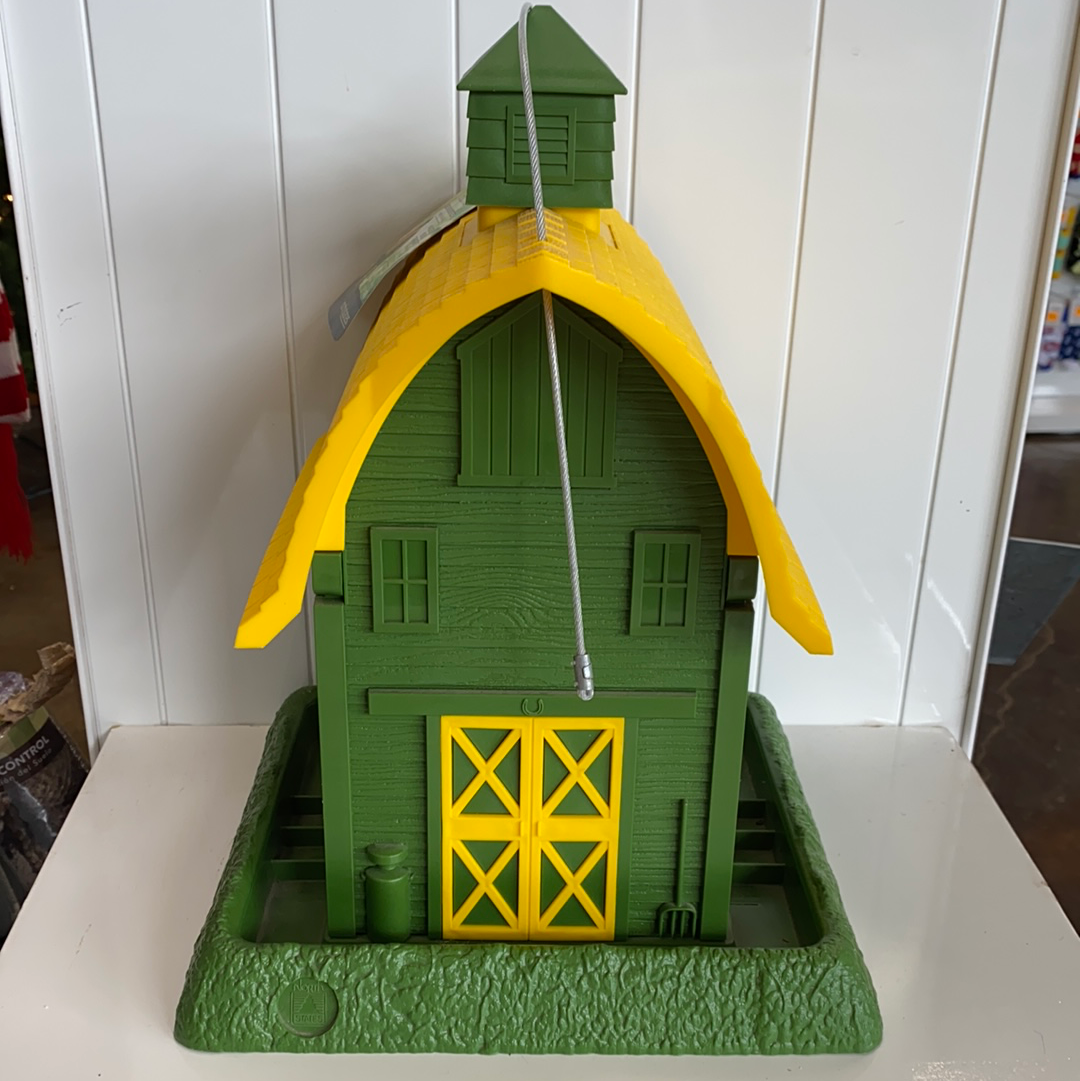 Green Barn Bird Feeder