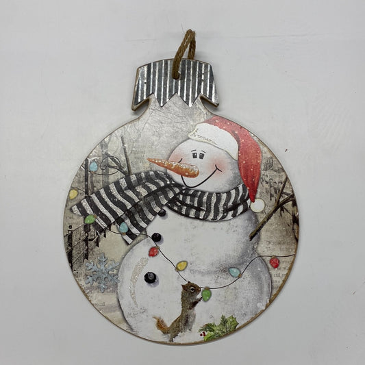Holiday Snowman Ornament Sign