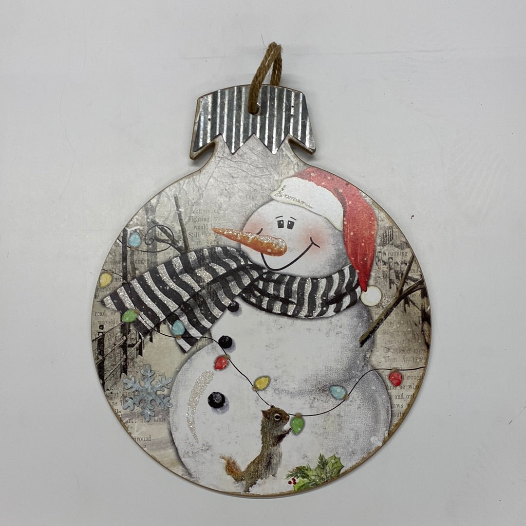 Holiday Snowman Ornament Sign