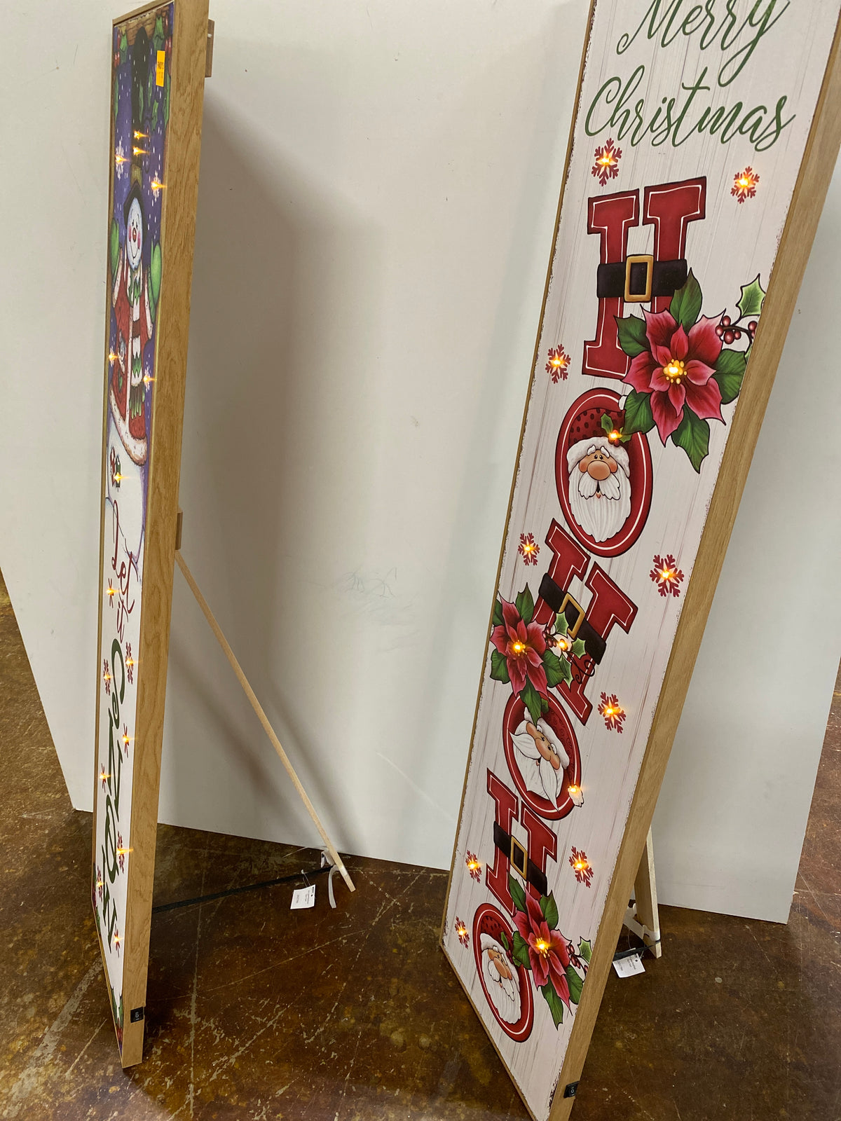 47.2”H Lighted Wood Holiday Sign