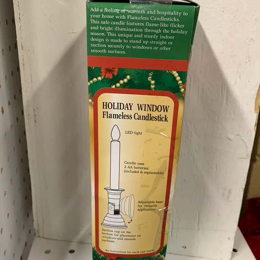 Holiday window flameless candle stick