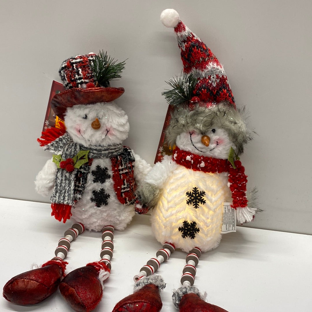 Lighted Holiday Snowman Shelf Sitter (14"H)