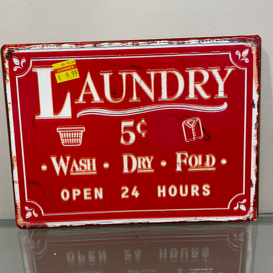 Retro Laundry Sign Rusted