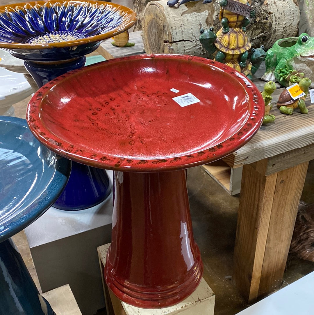 20.5" Sariah Birdbath Red Cocktail