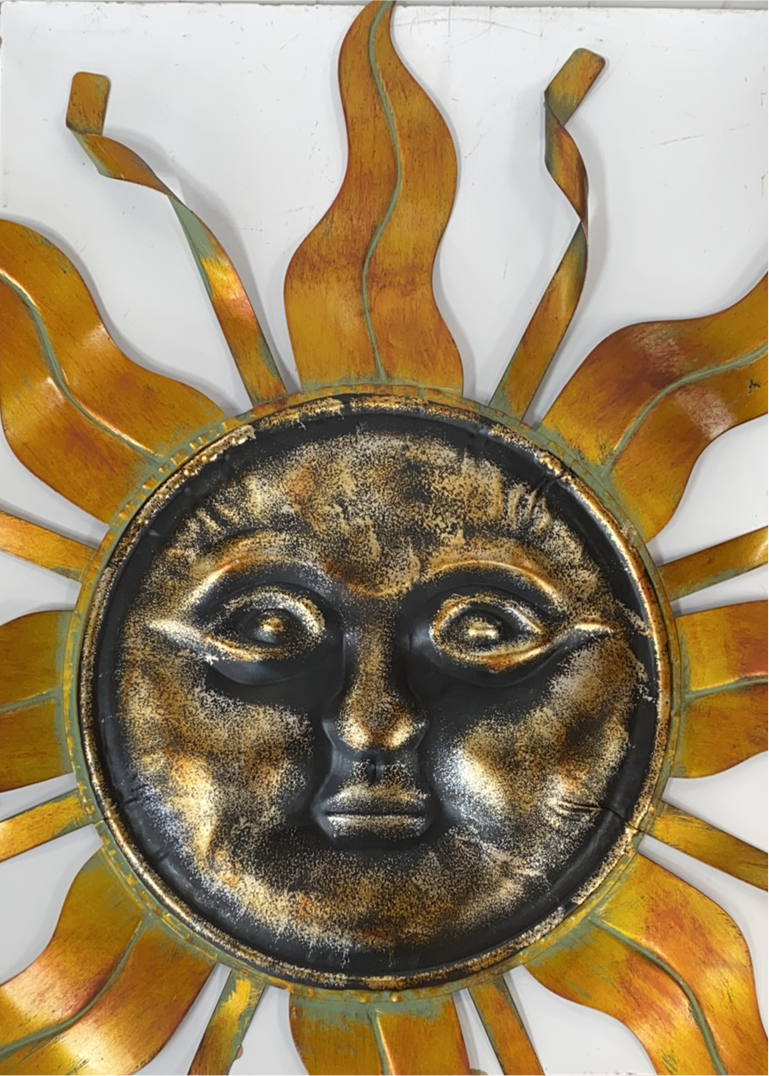 Copper Metal Sun Face Wall Décor