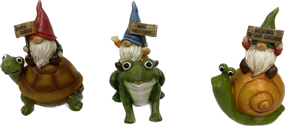7.2”H Resin Gnome Sitting on Friend