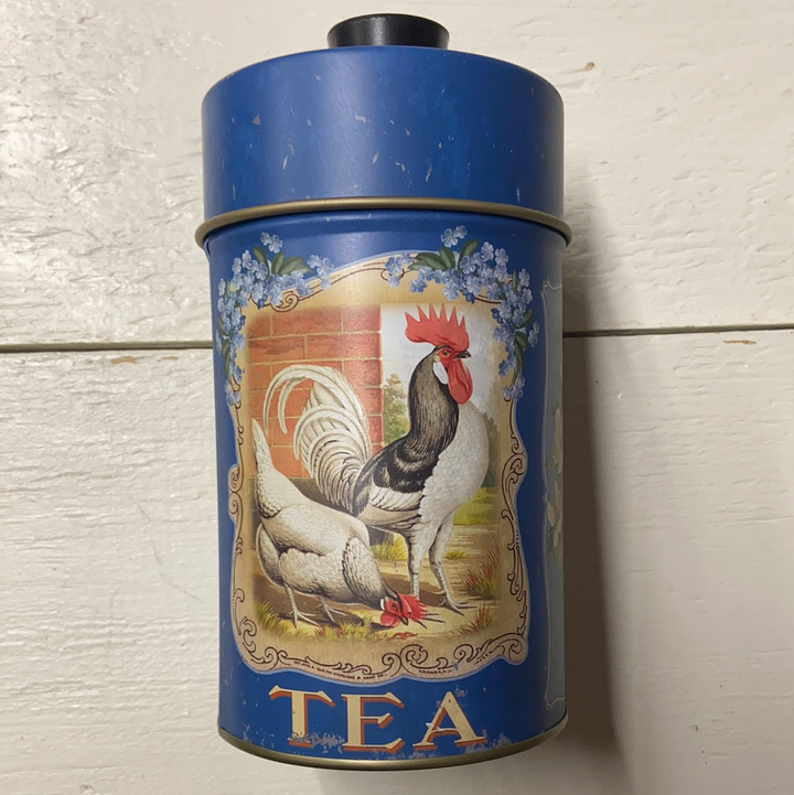 Farm 4 Piece Blue Jar Set Tea, Coffee, Flour, and Sugar