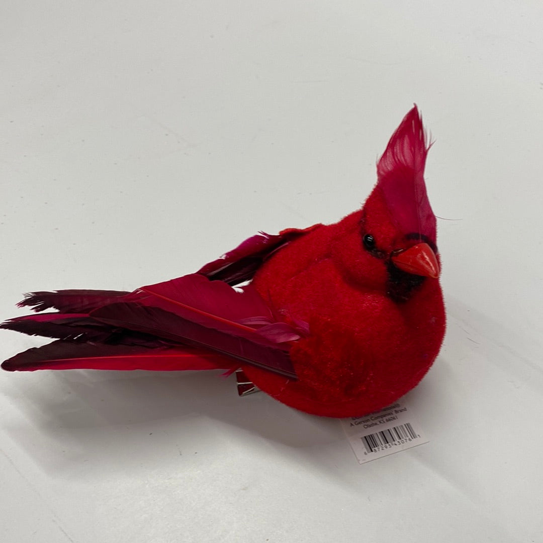 Holiday Cardinal w/ Clip (9”L)