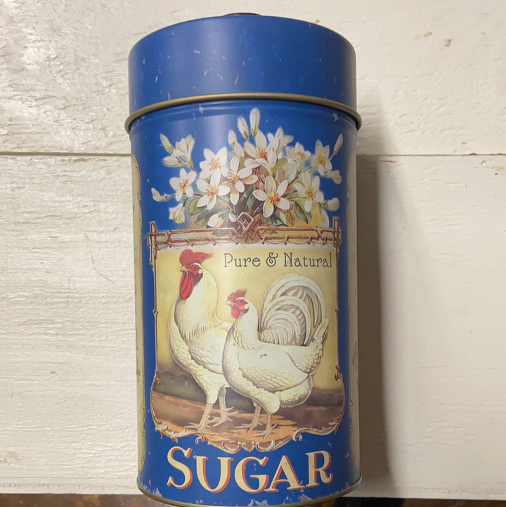 Farm 4 Piece Blue Jar Set Tea, Coffee, Flour, and Sugar