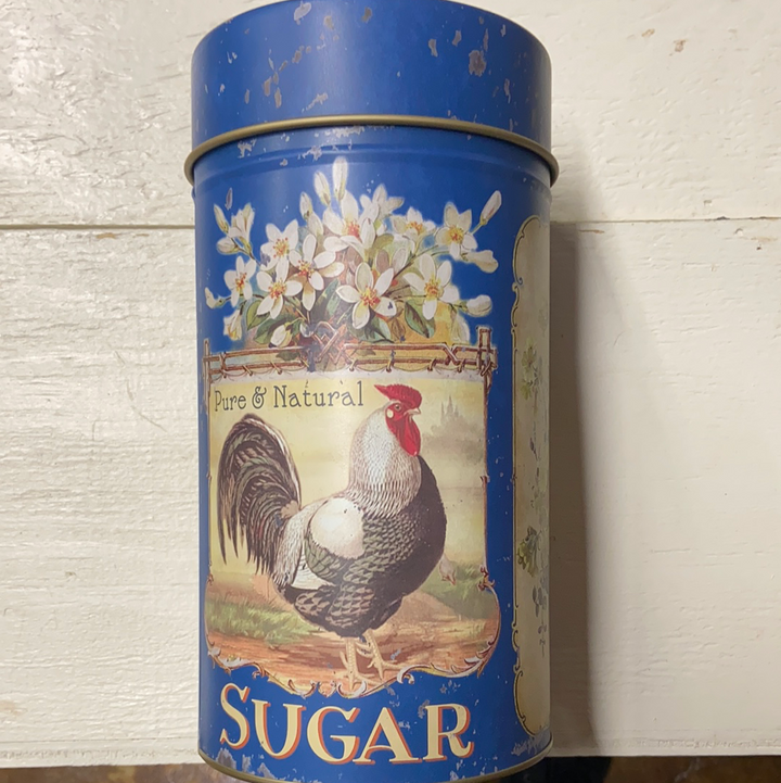 Farm 4 Piece Blue Jar Set Tea, Coffee, Flour, and Sugar