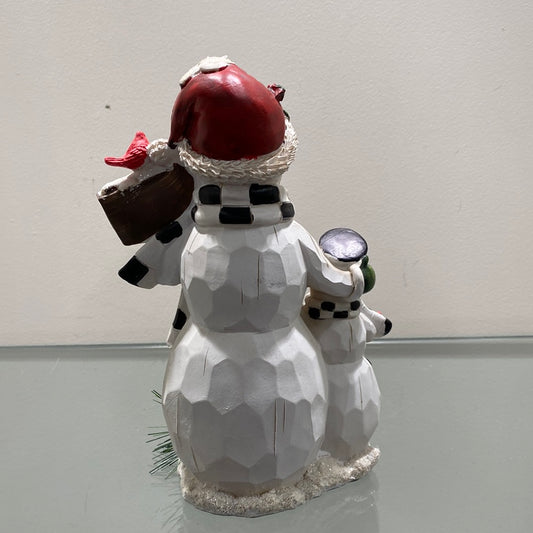 9” Resin Snowman Figurine w Sign