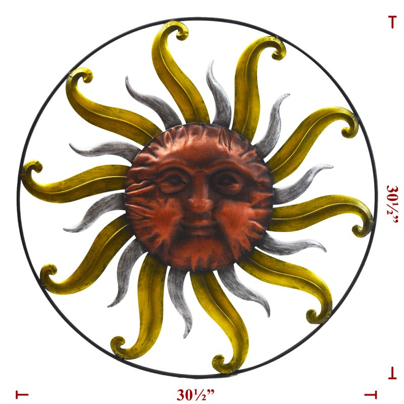 Metal Bronze Sun Face