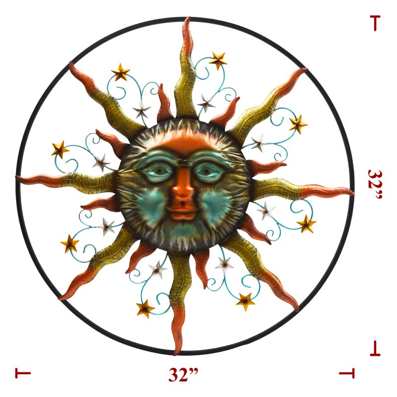 Metal Colorful Sun Face