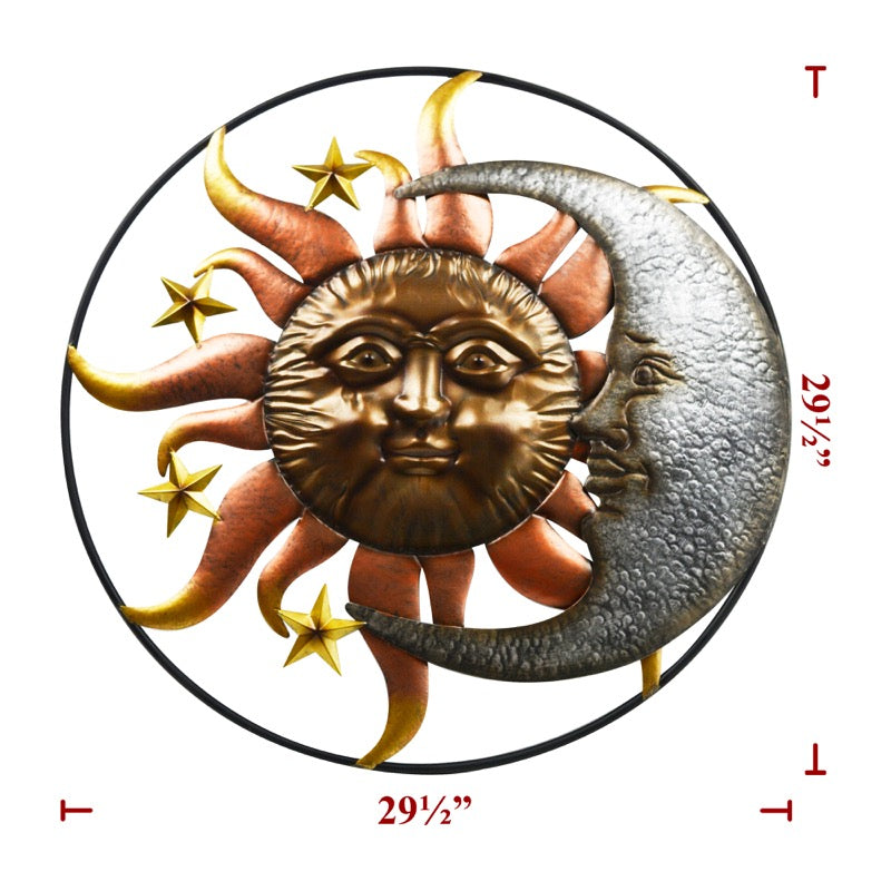 Metal Sun & Moon Wall Decor