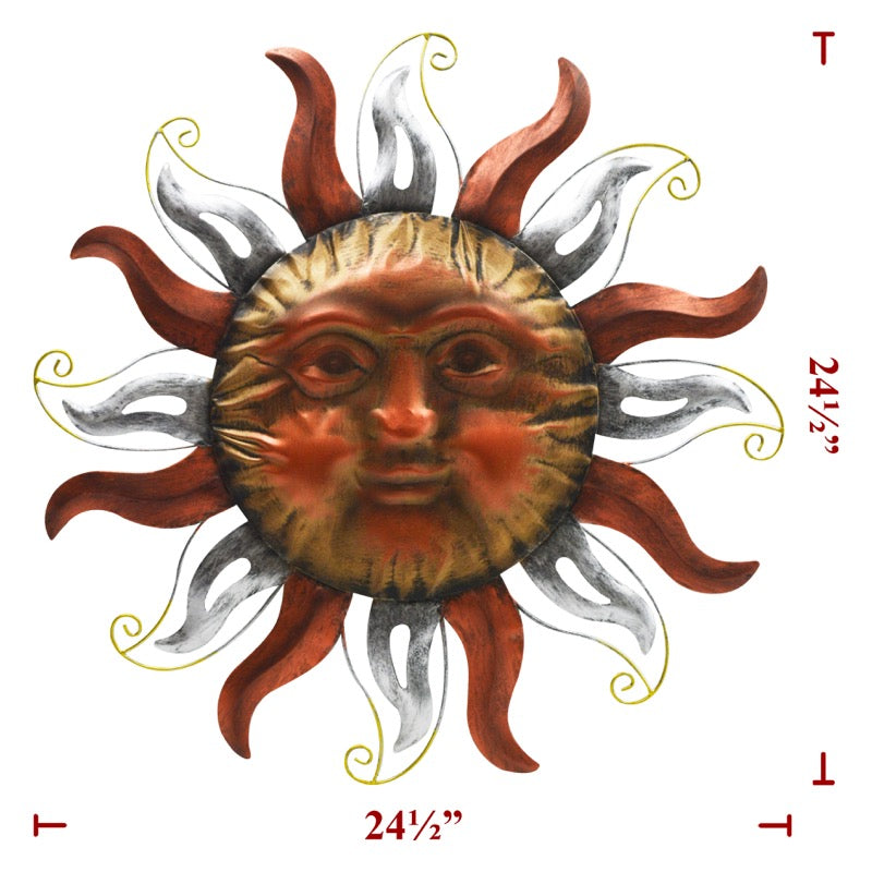 Metal Sun Face Decor