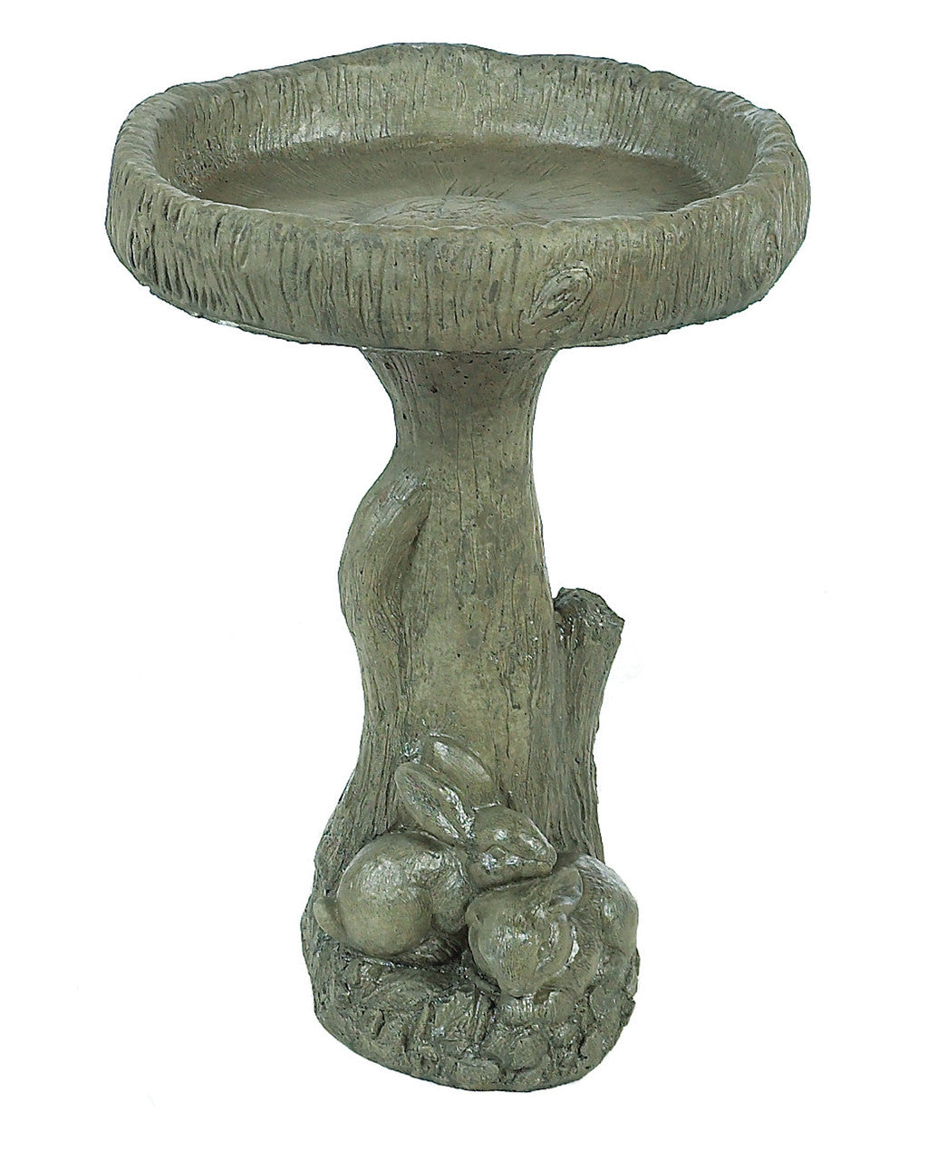Double Bunnies / Tiny Wood Birdbath